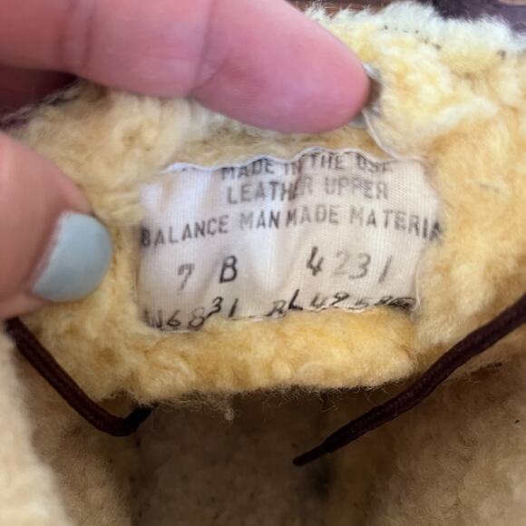 Vintage Ralph Lauren Country Distressed Womens Boots Size 7B Leather Sherpa USA - Picture 9 of 10